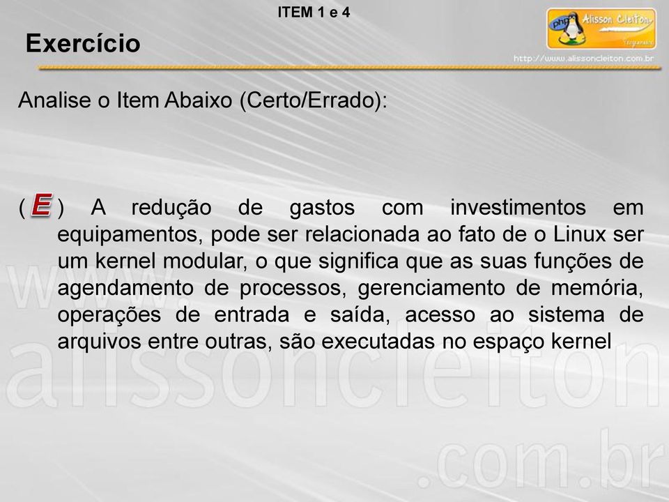 o que significa que as suas funções de agendamento de processos, gerenciamento de memória,