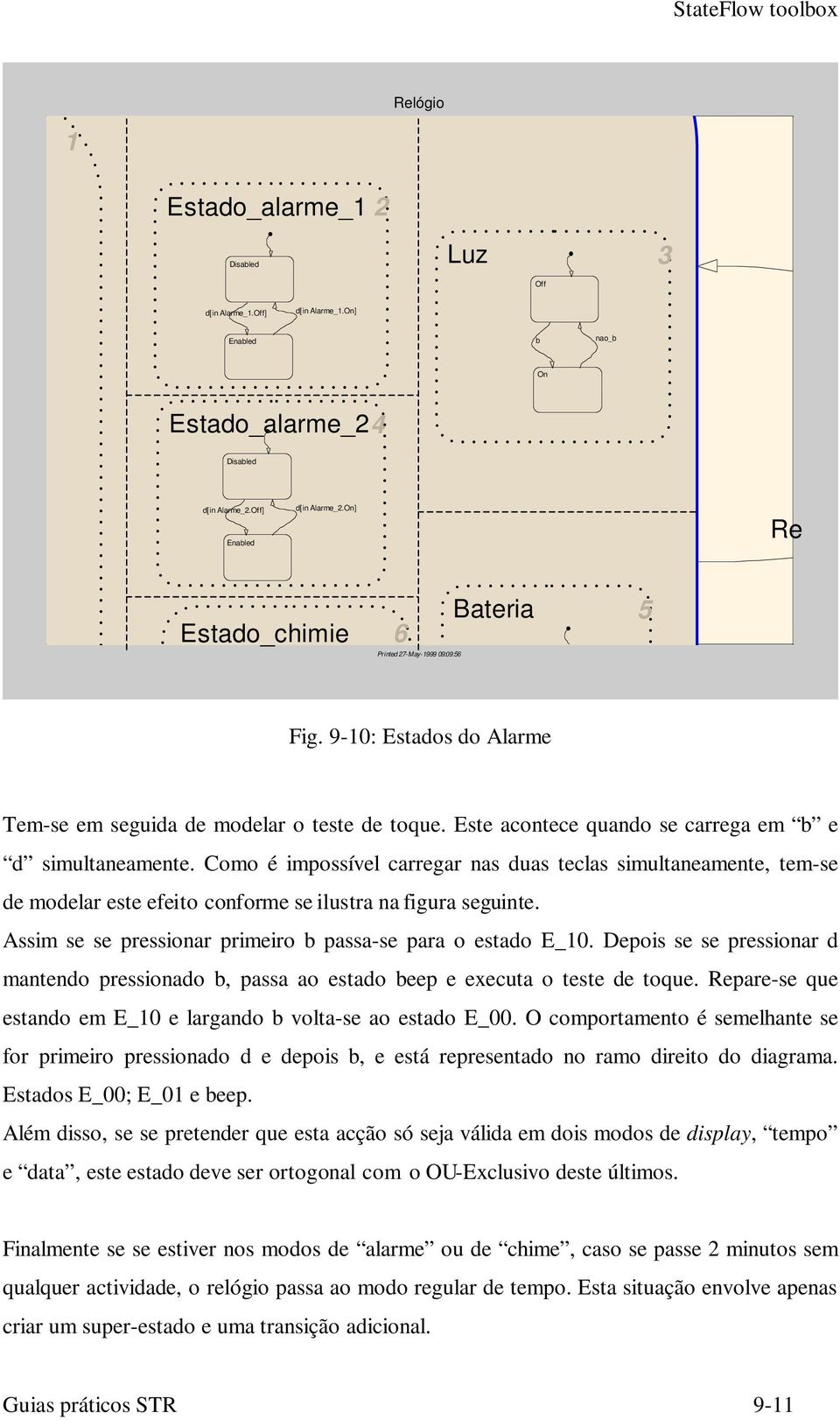 Como é impossível rregr ns us tels simultnemente, tem-se e moelr este efeito onforme se ilustr n figur seguinte. Assim se se pressionr primeiro pss-se pr o esto E_10.