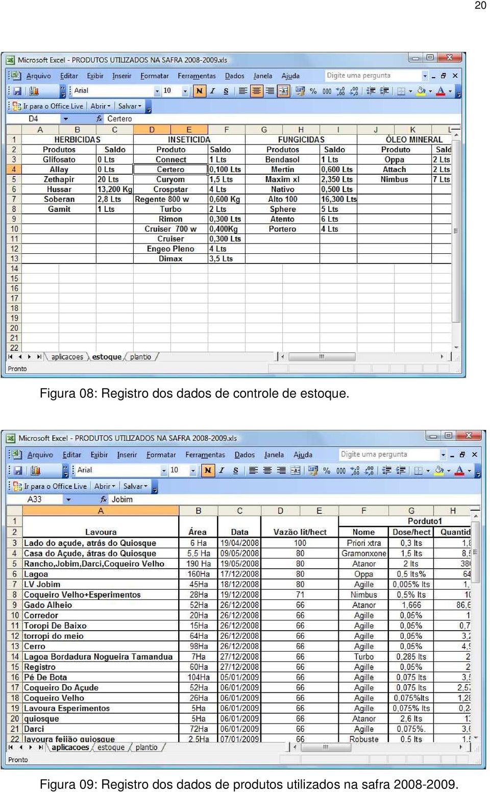 Figura 09: Registro dos dados de