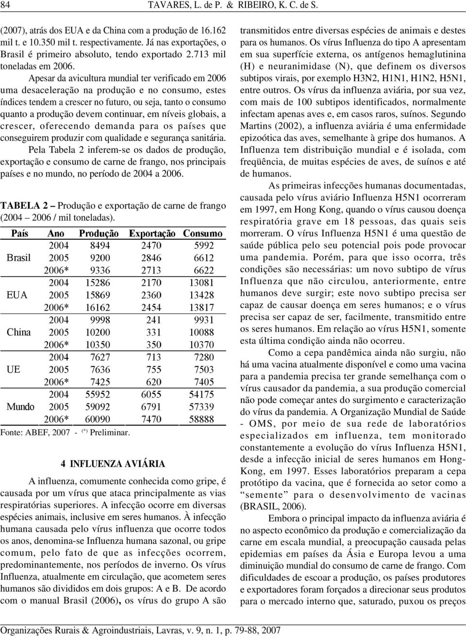 Apesar da avicultura mundial ter verificado em 2006 uma desaceleração na produção e no consumo, estes índices tendem a crescer no futuro, ou seja, tanto o consumo quanto a produção devem continuar,