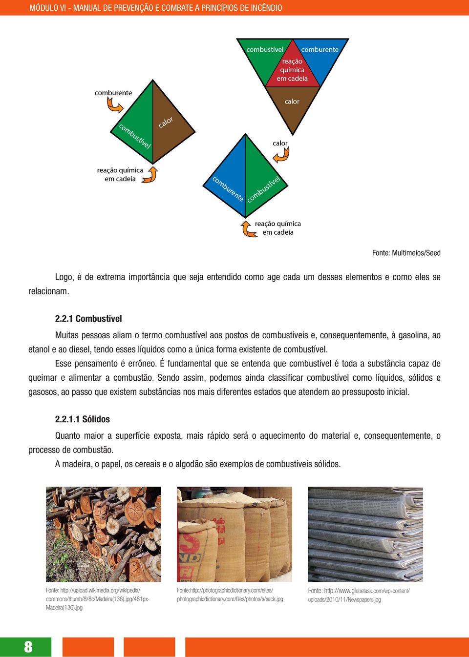 combustível. Esse pensamento é errôneo. É fundamental que se entenda que combustível é toda a substância capaz de queimar e alimentar a combustão.