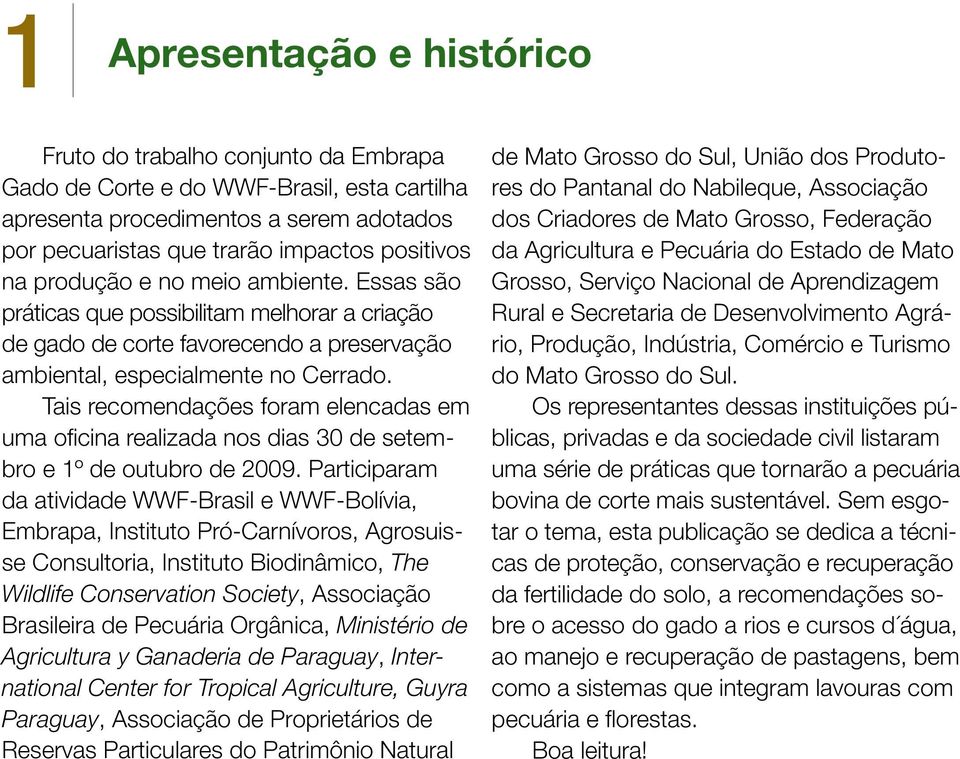 Tais recomendações foram elencadas em uma oficina realizada nos dias 30 de setembro e 1º de outubro de 2009.