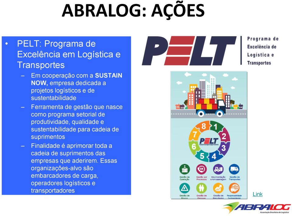 produtividade, qualidade e sustentabilidade para cadeia de suprimentos Finalidade é aprimorar toda a cadeia de