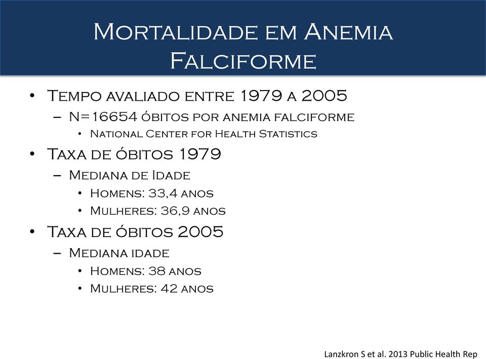 Mediana de Idade Homens: 33,4 anos Mulheres: 36,9 anos Taxa de óbitos 2005