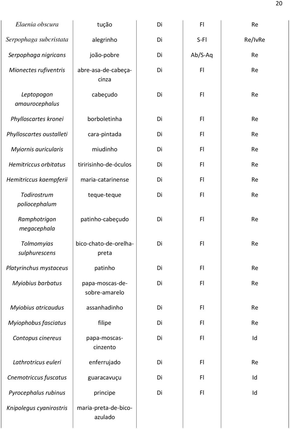 Ramphotrigon megacephala teque-teque patinho-cabeçudo Tolmomyias sulphurescens Platyrinchus mystaceus patinho Myiobius barbatus Myiobius atricaudus assanhadinho Myiophobus fasciatus filipe Contopus