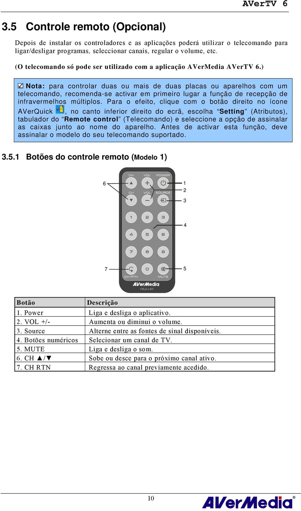 ) Nota: para controlar duas ou mais de duas placas ou aparelhos com um telecomando, recomenda-se activar em primeiro lugar a função de recepção de infravermelhos múltiplos.