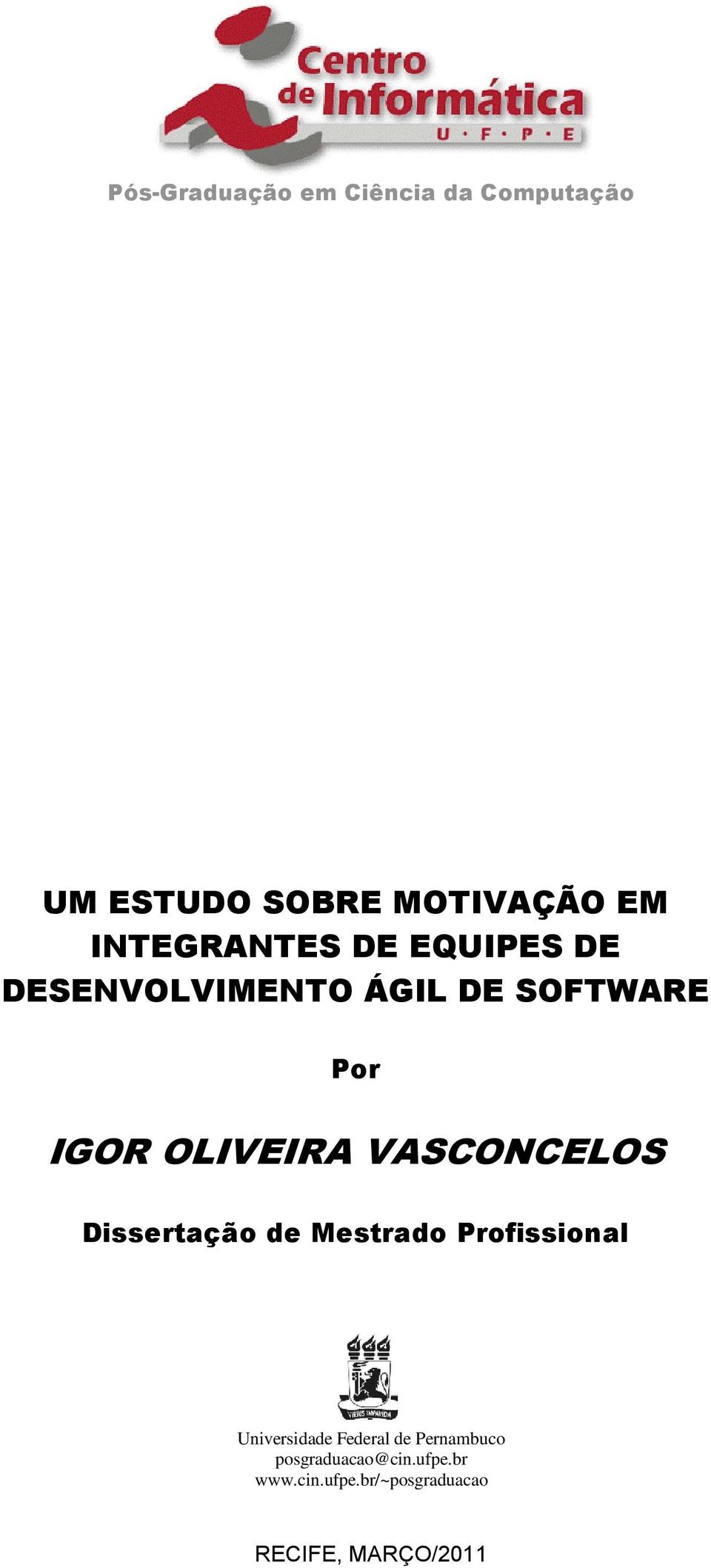 OLIVEIRA VASCONCELOS Dissertação de Mestrado Profissional Universidade