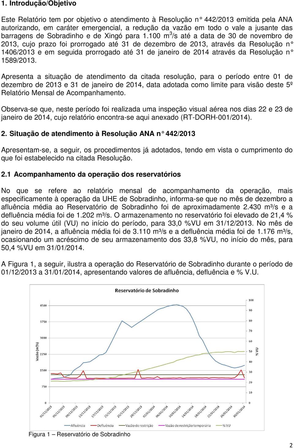 100 m 3 /s até a data de 30 de novembro de 2013, cujo prazo foi prorrogado até 31 de dezembro de 2013, através da Resolução n 1406/2013 e em seguida prorrogado até 31 de janeiro de 2014 através da