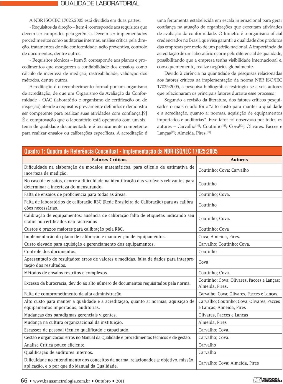 - Requisitos técnicos Item 5: corresponde aos planos e procedimentos que assegurem a confiabilidade dos ensaios, como cálculo de incerteza de medição, rastreabilidade, validação dos métodos, dentre