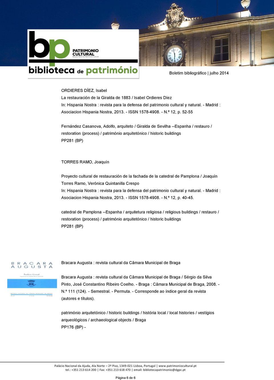 52-55 Fernández Casanova, Adolfo, arquiteto / Giralda de Sevilha --Espanha / restauro / restoration (process) / património arquitetónico / historic buildings PP281 (BP) TORRES RAMO, Joaquín Proyecto