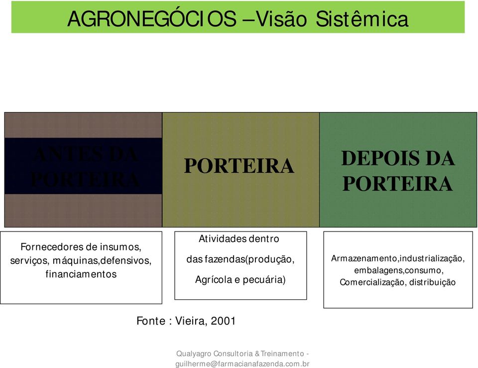 Atividades dentro das fazendas(produção, Agrícola e pecuária)