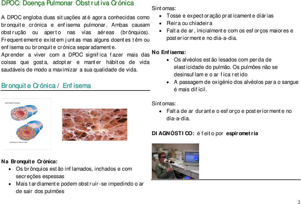 Aprender a viver com a DPOC significa fazer mais das coisas que gosta, adoptar e manter hábitos de vida saudáveis de modo a maximizar a sua qualidade de vida.