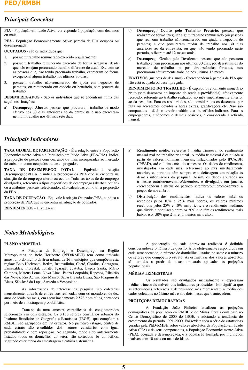 possuem trabalho remunerado exercido de forma irregular, desde que não estejam procurando trabalho diferente do atual.