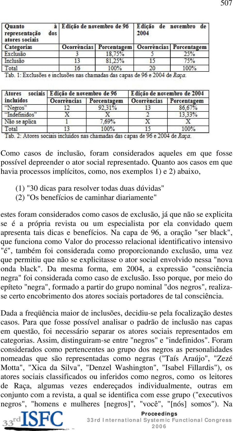 considerados como casos de exclusão, já que não se explicita se é a própria revista ou um especialista por ela convidado quem apresenta tais dicas e benefícios.