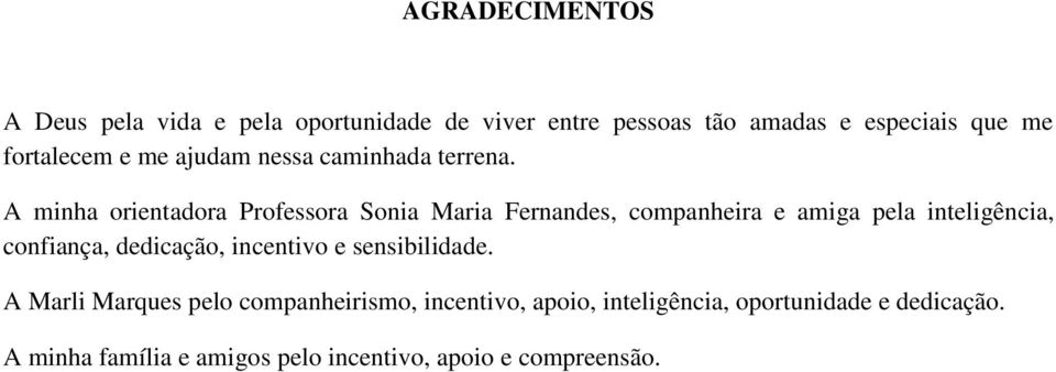 A minha orientadora Professora Sonia Maria Fernandes, companheira e amiga pela inteligência, confiança,