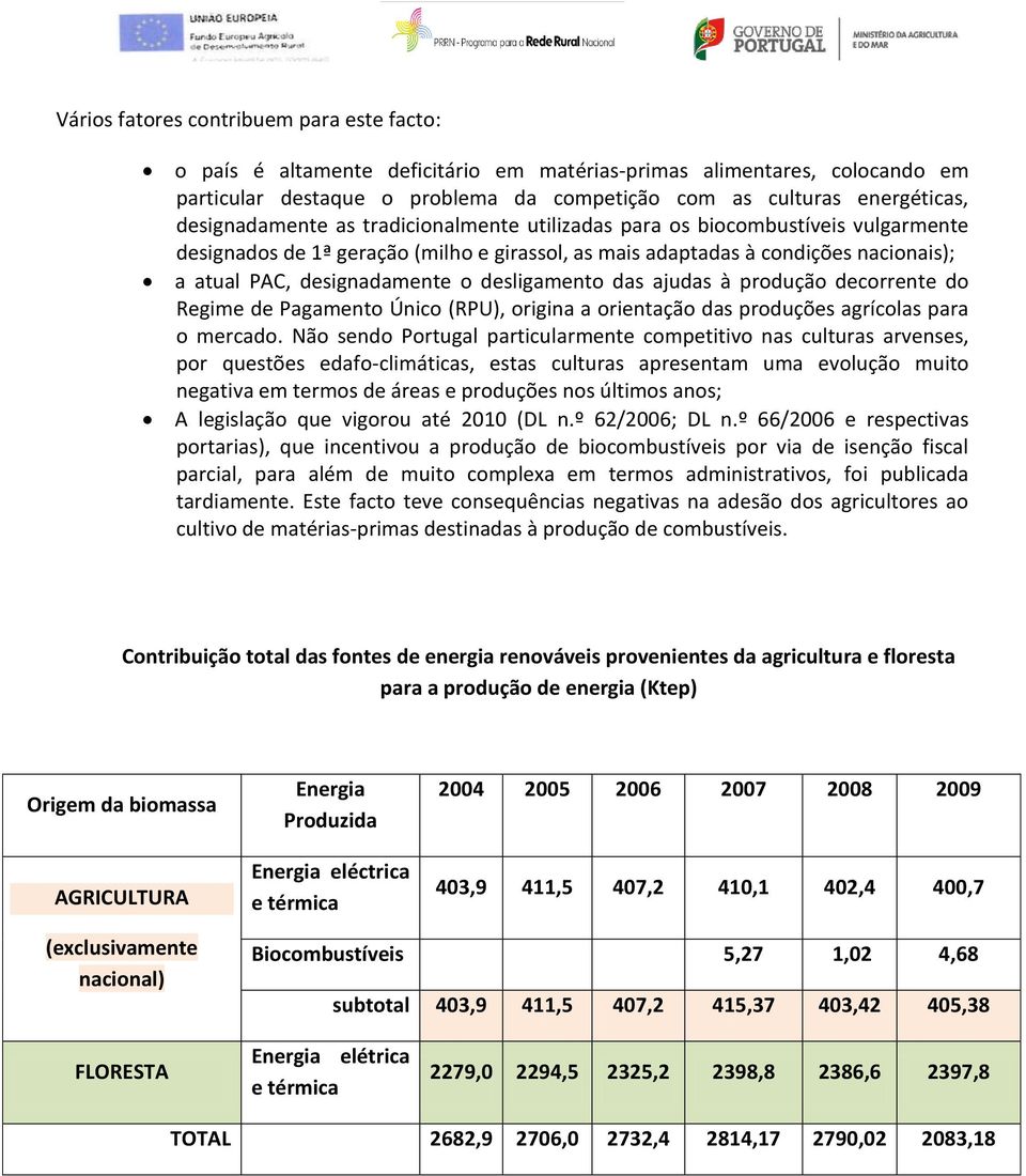 desligamento das ajudas à produção decorrente do Regime de Pagamento Único (RPU), origina a orientação das produções agrícolas para o mercado.