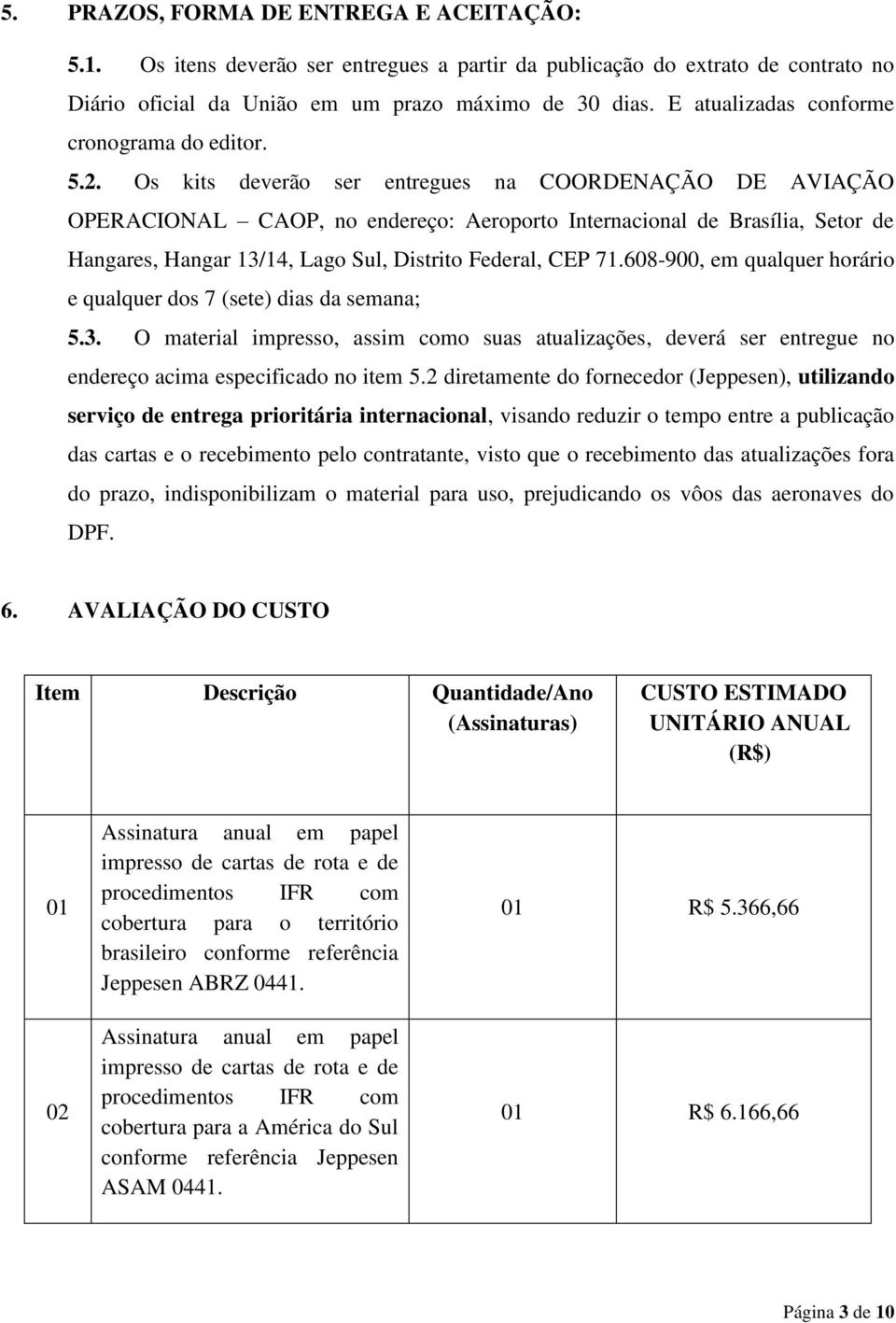 Os kits deverão ser entregues na COORDENAÇÃO DE AVIAÇÃO OPERACIONAL CAOP, no endereço: Aeroporto Internacional de Brasília, Setor de Hangares, Hangar 13/14, Lago Sul, Distrito Federal, CEP 71.