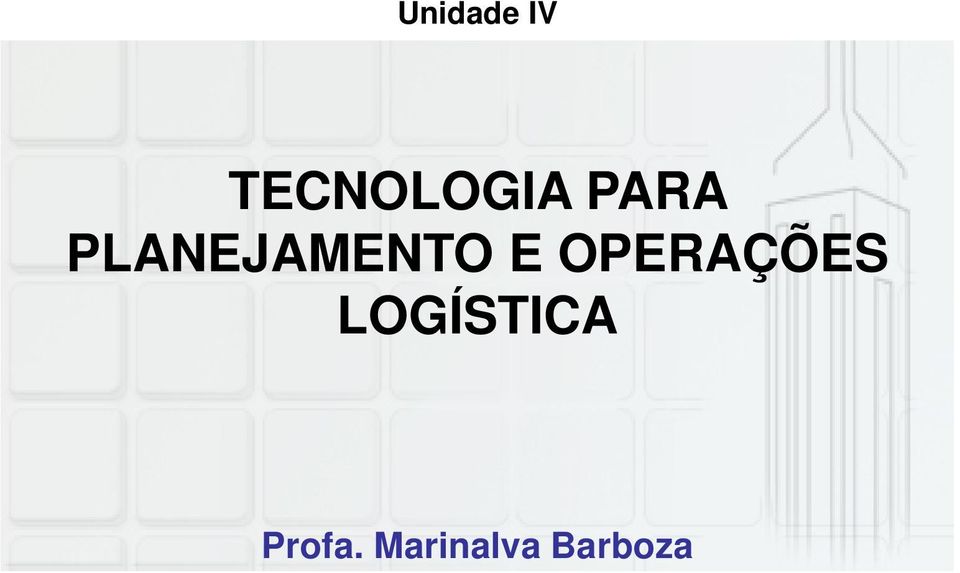 OPERAÇÕES LOGÍSTICA