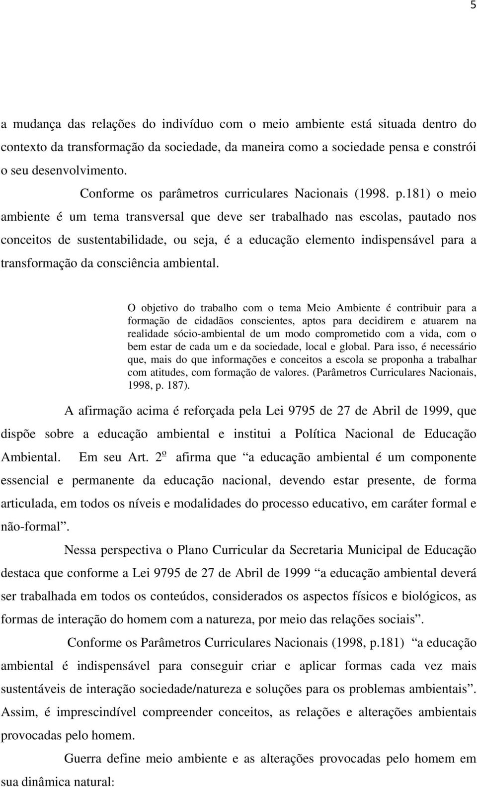 râmetros curriculares Nacionais (1998. p.