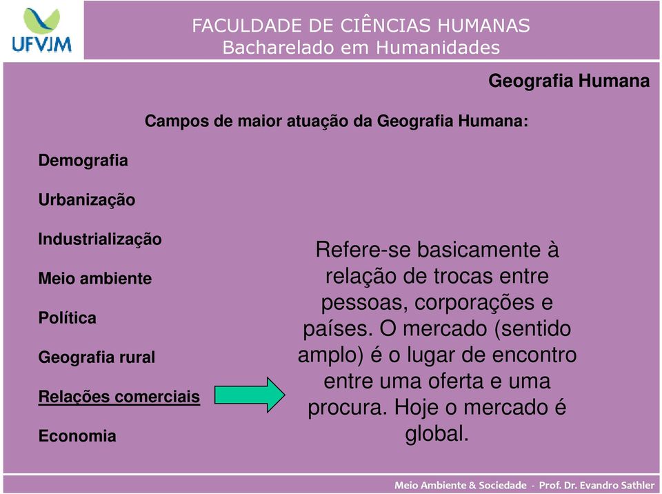 Refere-se basicamente à relação de trocas entre pessoas, corporações e países.