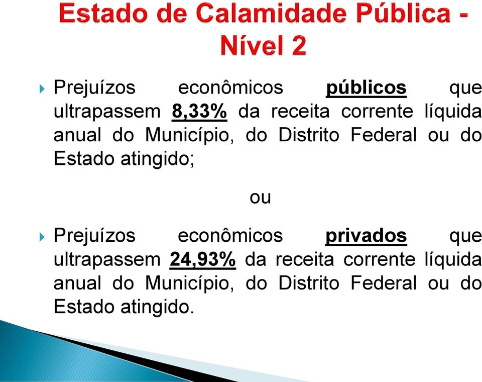 ou Prejuízos econômicos privados que ultrapassem 24,93% da receita