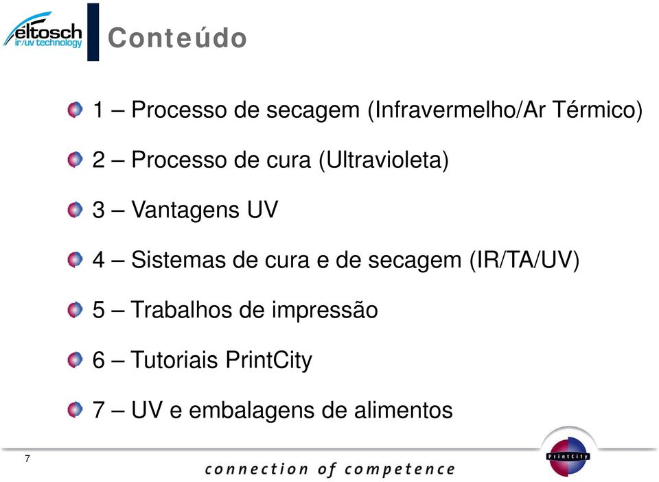 Sistemas de cura e de secagem (IR/TA/UV) 5 Trabalhos de