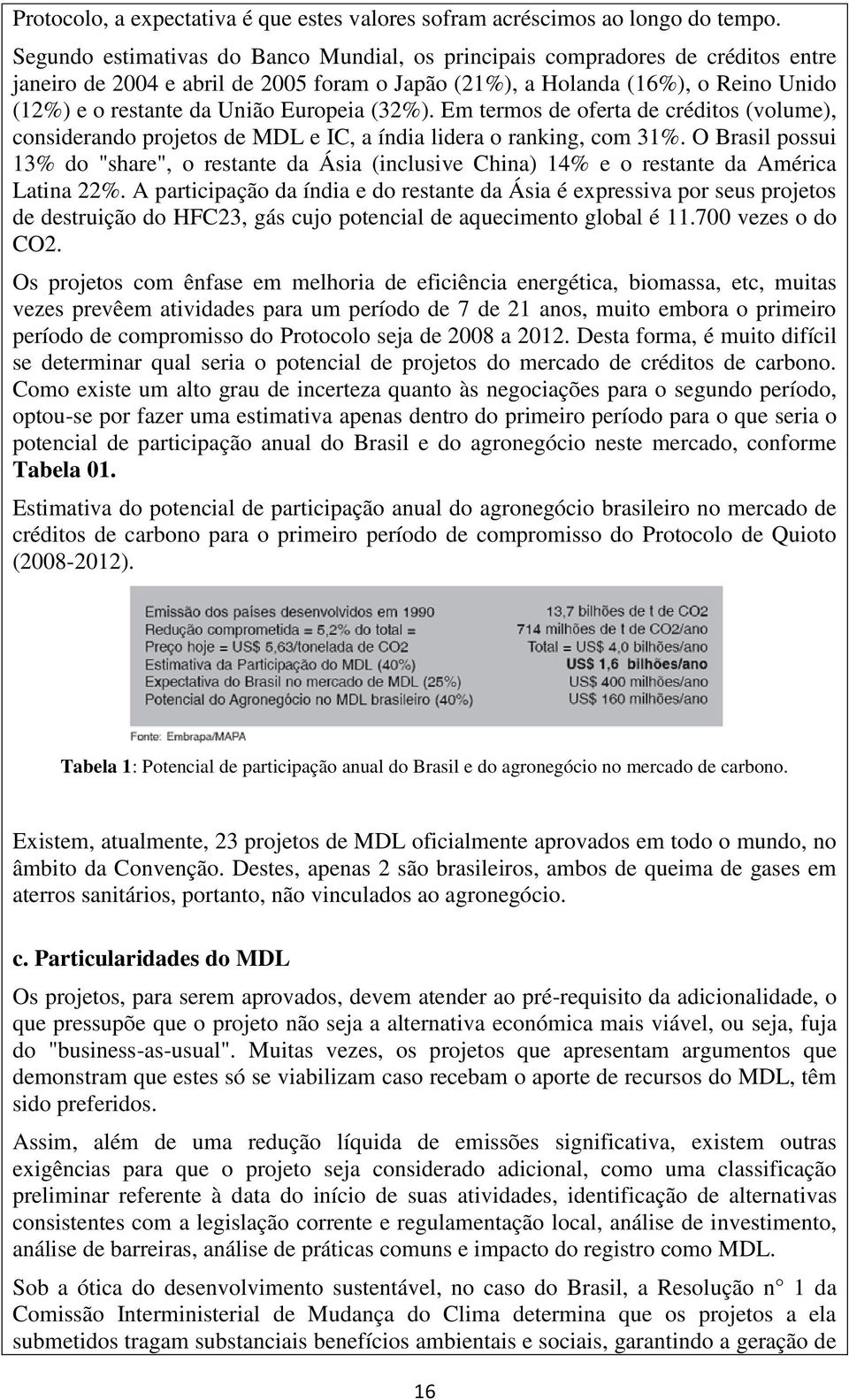 Europeia (32%). Em termos de oferta de créditos (volume), considerando projetos de MDL e IC, a índia lidera o ranking, com 31%.