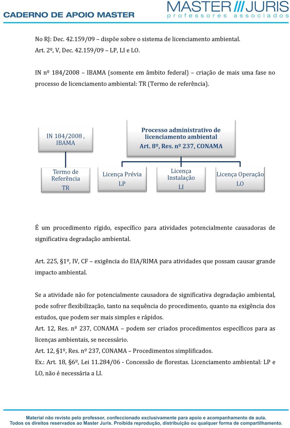 IN 184/2008, IBAMA Processo administrativo de licenciamento ambiental Art. 8º, Res.