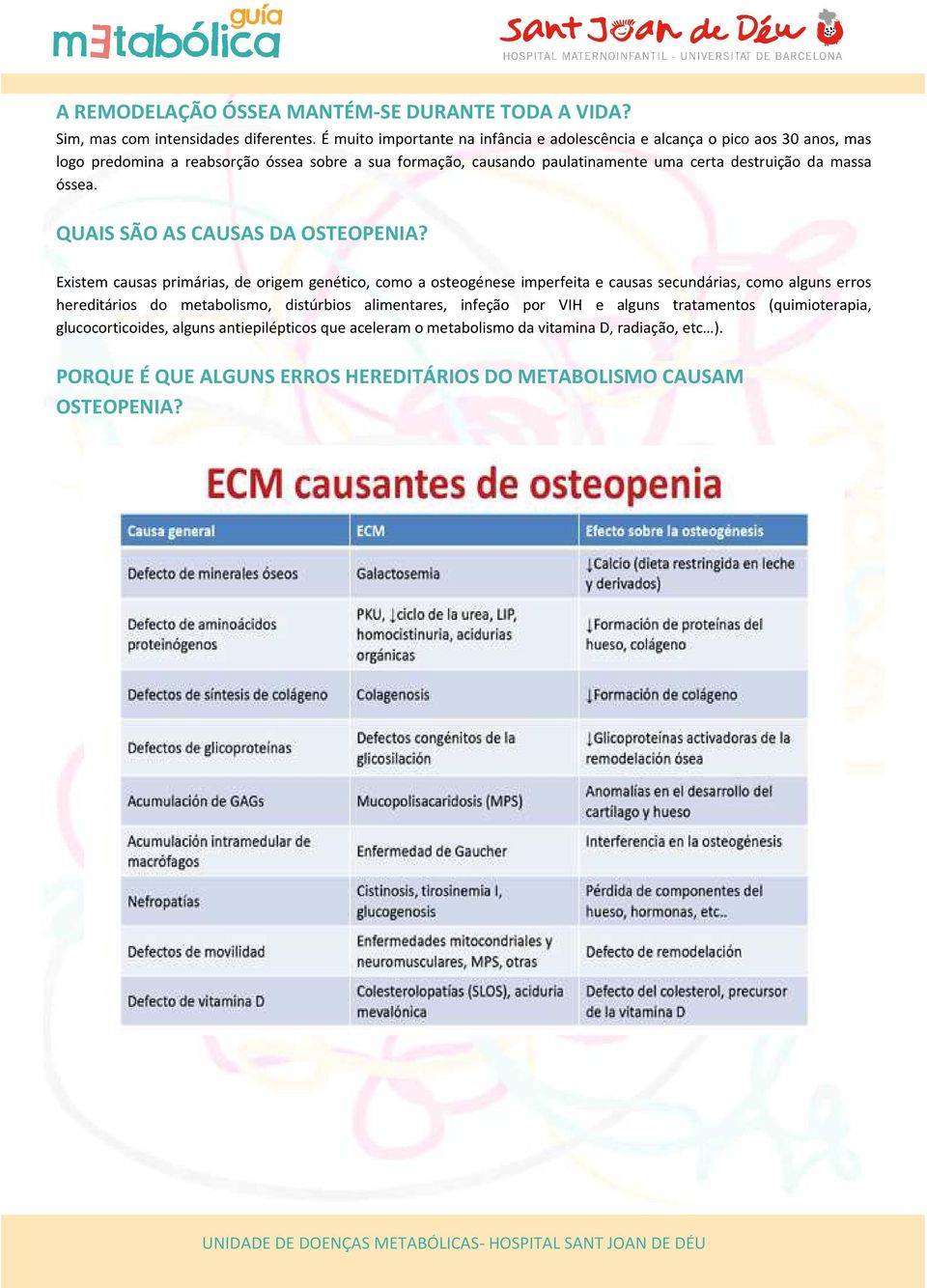 destruição da massa óssea. QUAIS SÃO AS CAUSAS DA OSTEOPENIA?