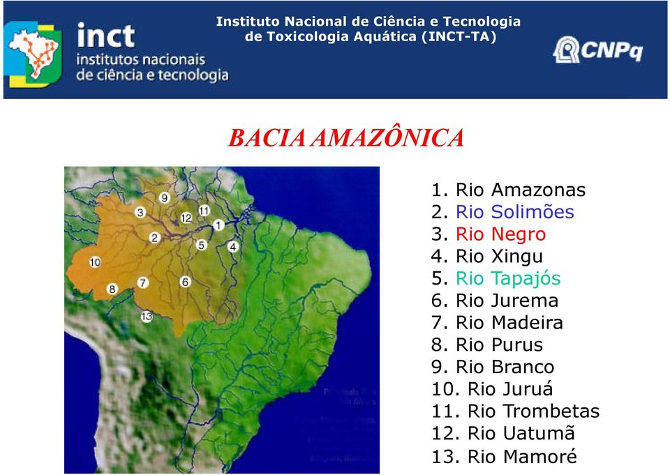 Rio Jurema 7. Rio Madeira 8. Rio Purus 9.