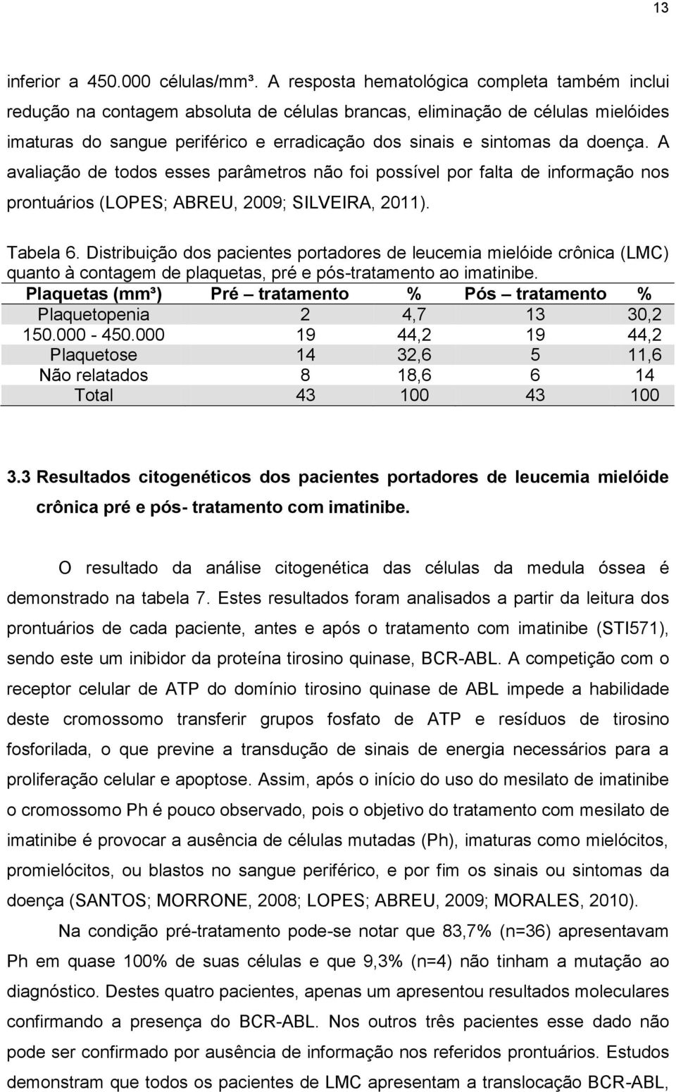 doença. A avaliação de todos esses parâmetros não foi possível por falta de informação nos prontuários (LOPES; ABREU, 2009; SILVEIRA, 2011). Tabela 6.