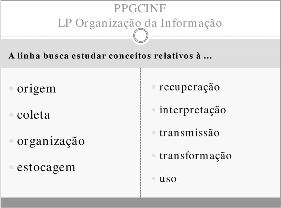 .. origem coleta organização estocagem