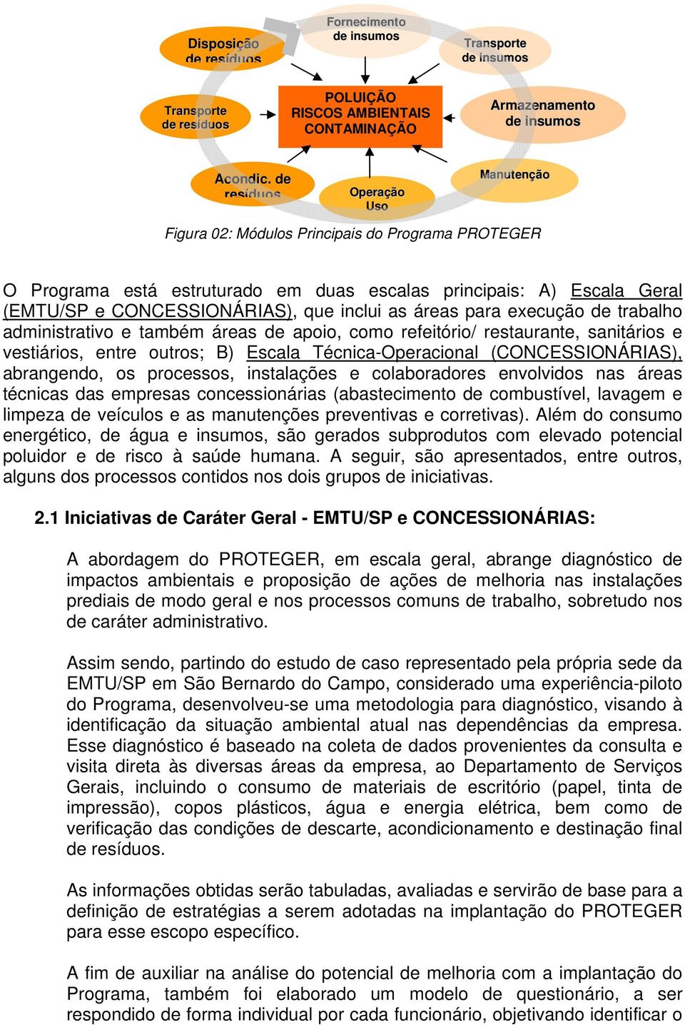 as áreas para execução de trabalho administrativo e também áreas de apoio, como refeitório/ restaurante, sanitários e vestiários, entre outros; B) Escala Técnica-Operacional (CONCESSIONÁRIAS),