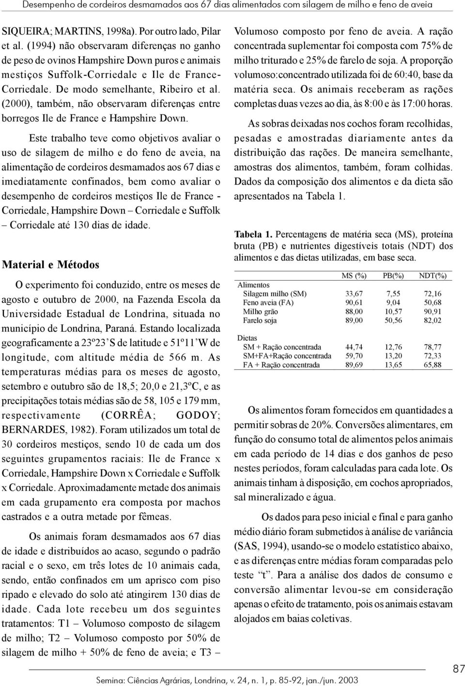 (2000), também, não observaram diferenças entre borregos Ile de France e Hampshire Down.