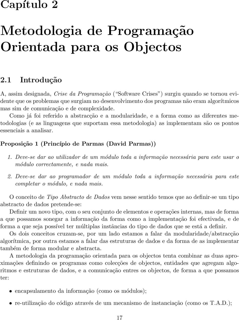 de comunicação e de complexidade.