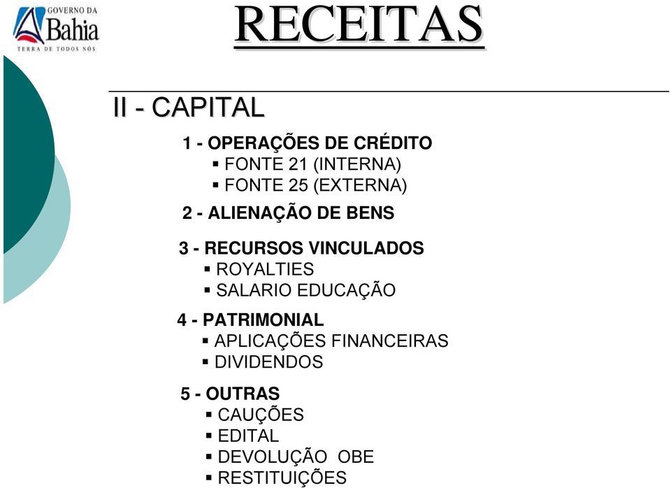 VINCULADOS ROYALTIES SALARIO EDUCAÇÃO 4 - PATRIMONIAL APLICAÇÕES