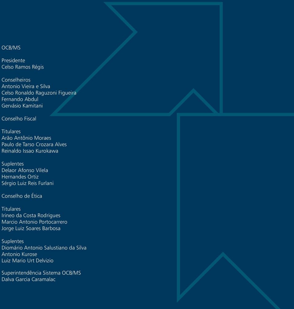 Hernandes Ortiz Sérgio Luiz Reis Furlani Conselho de Ética Titulares Irineo da Costa Rodrigues Marcio Antonio Portocarrero Jorge Luiz