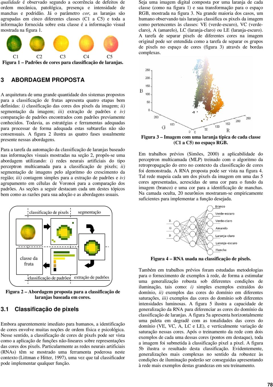 C1 C2 C3 C4 C5 Figura 1 Padrões de cores para classificação de laranjas.