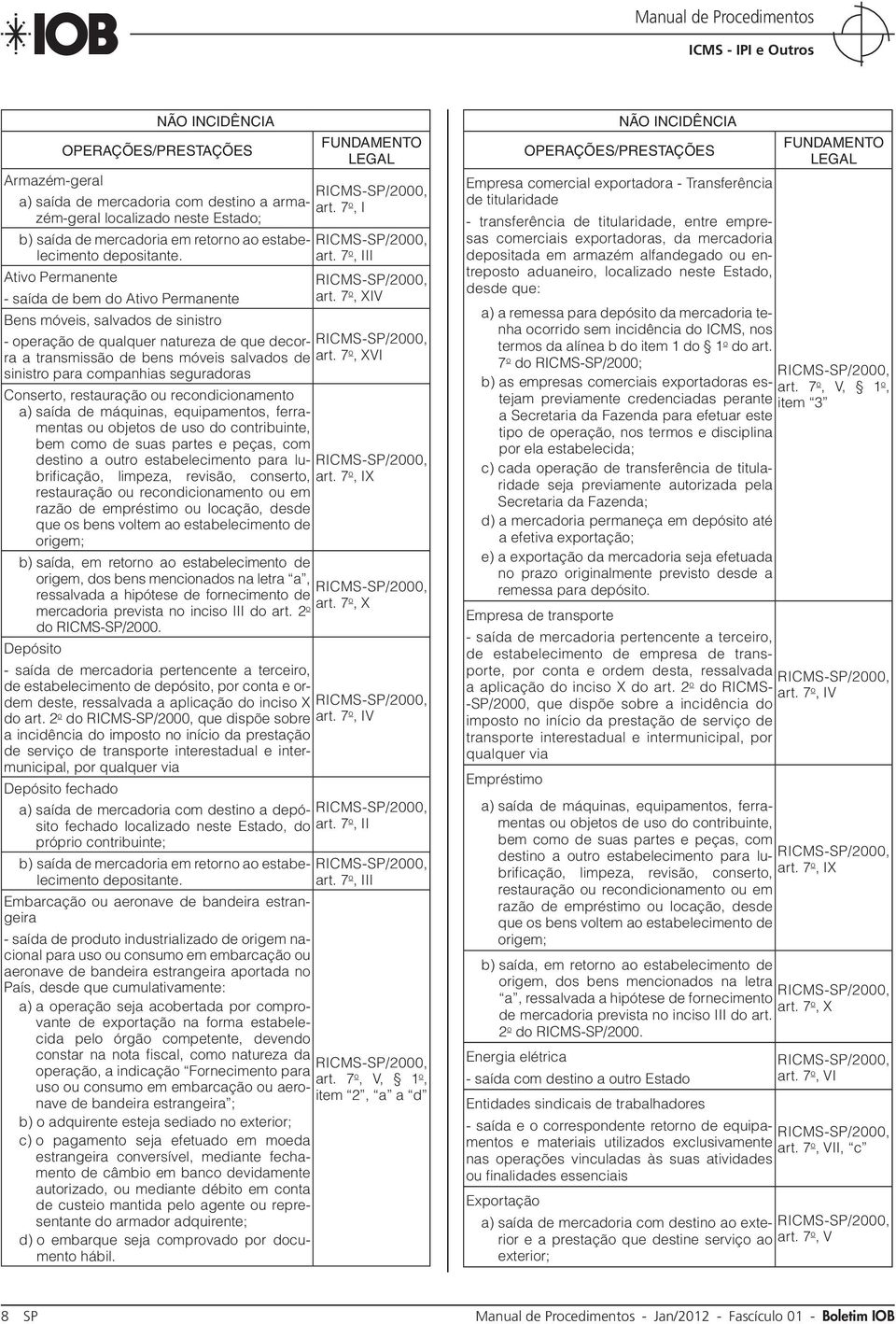 salvados de o, XVI sinistro para companhias seguradoras Conserto, restauração ou recondicionamento a) saída de máquinas, equipamentos, ferramentas ou objetos de uso do contribuinte, bem como de suas