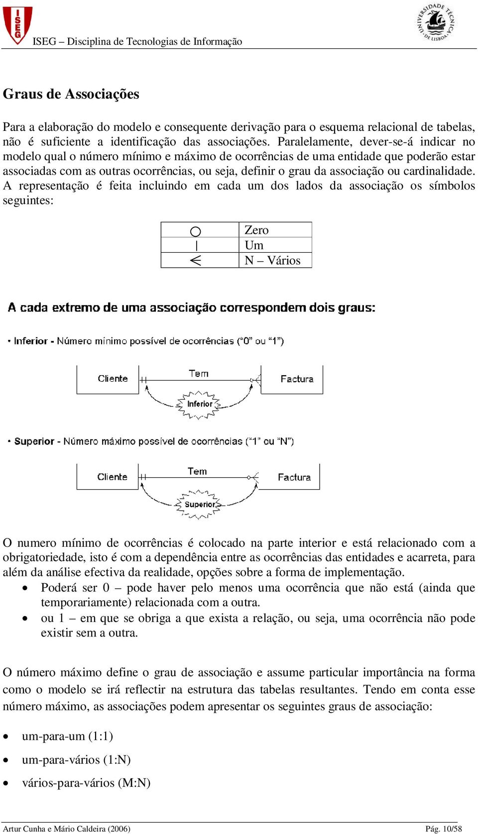 ou cardinalidade.