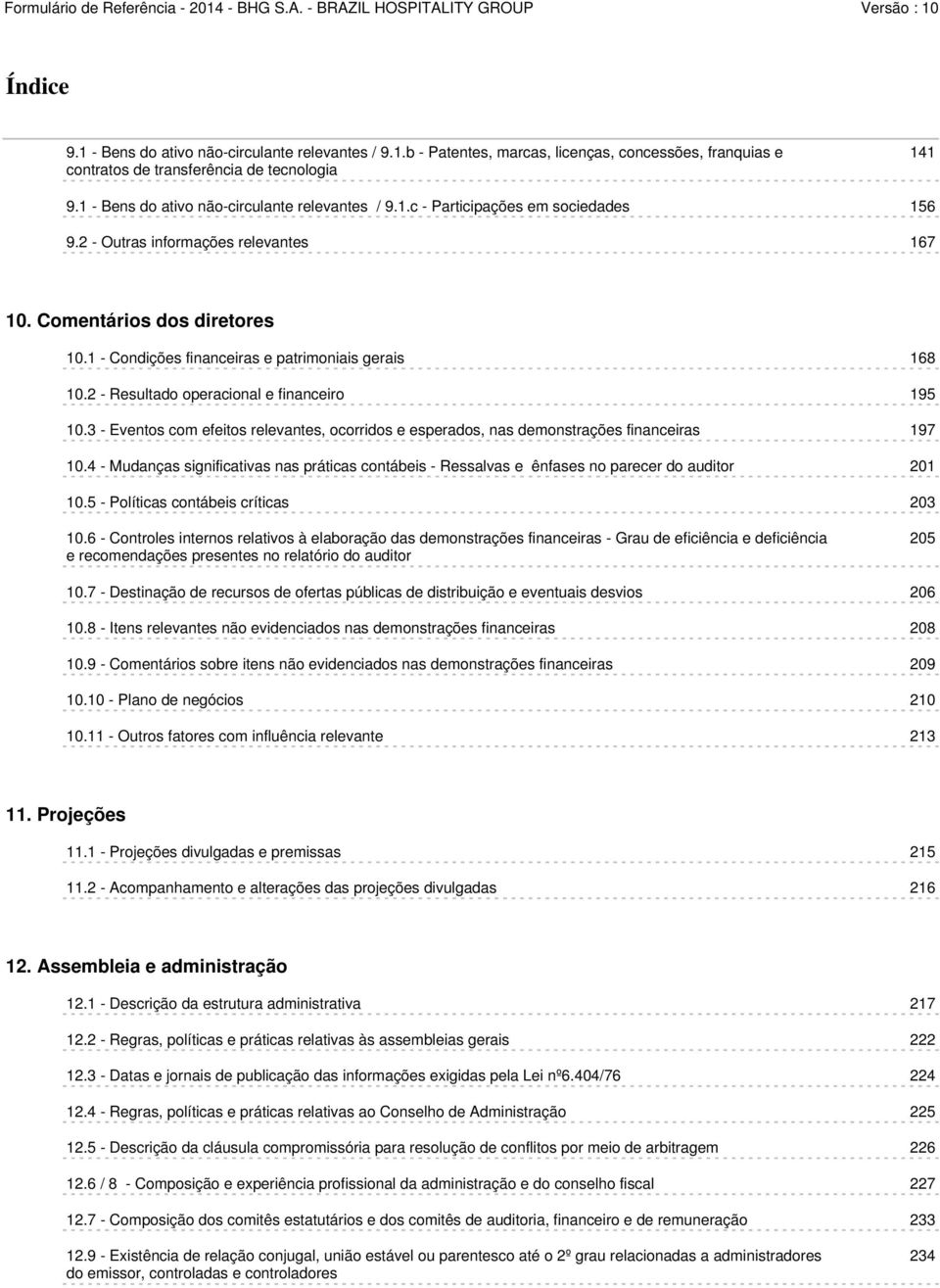 1 - Condições financeiras e patrimoniais gerais 168 10.2 - Resultado operacional e financeiro 195 10.3 - Eventos com efeitos relevantes, ocorridos e esperados, nas demonstrações financeiras 197 10.