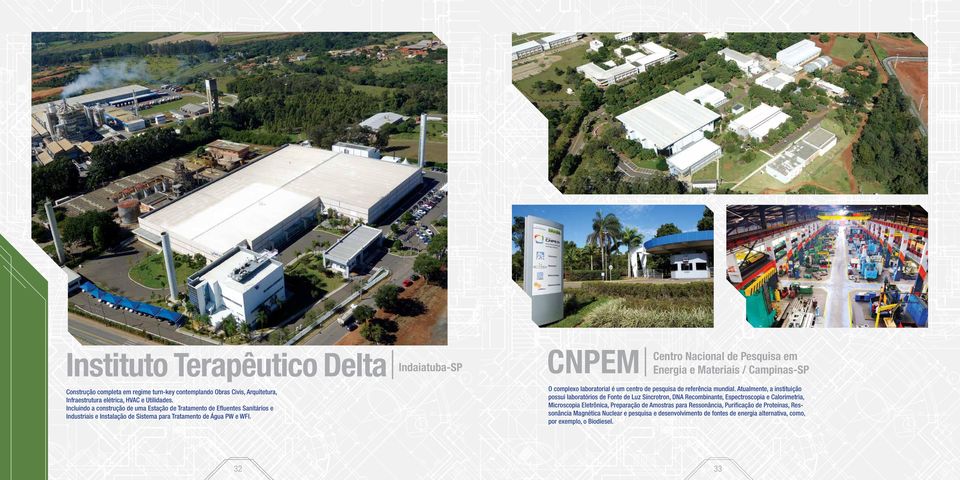 32 Indaiatuba-SP CNPEM Centro Nacional de Pesquisa em Energia e Materiais / Campinas-SP O complexo laboratorial é um centro de pesquisa de referência mundial.