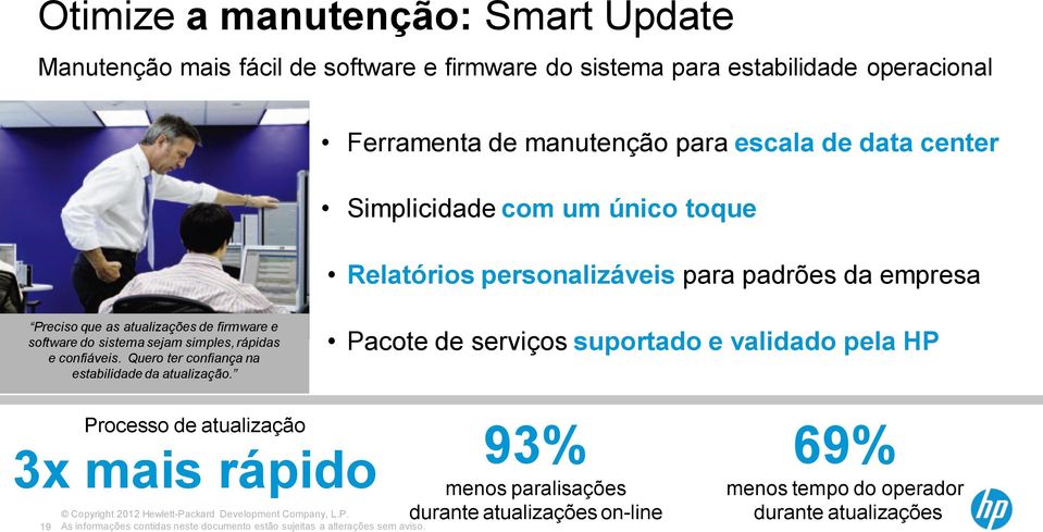 e software do sistema sejam simples, rápidas e confiáveis. Quero ter confiança na estabilidade da atualização.