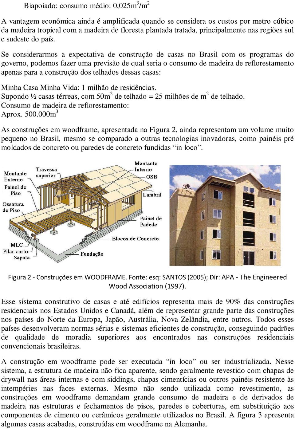 Se considerarmos a expectativa de construção de casas no Brasil com os programas do governo, podemos fazer uma previsão de qual seria o consumo de madeira de reflorestamento apenas para a construção