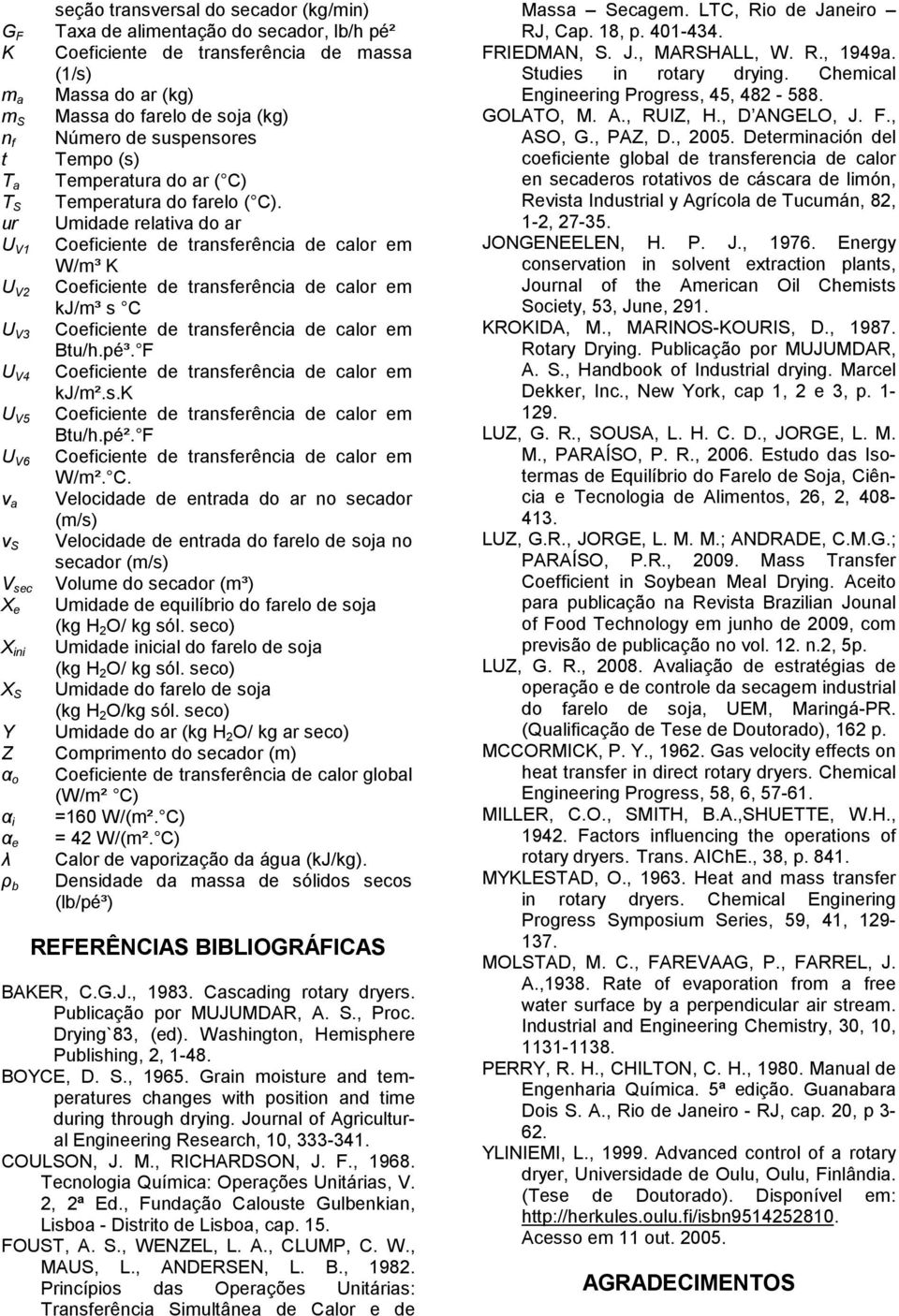 midde reltiv do r Coeficiente de trnferênci de clor em W/m³ K Coeficiente de trnferênci de clor em kj/m³ C Coeficiente de trnferênci de clor em Btu/h.pé³. F Coeficiente de trnferênci de clor em kj/m².