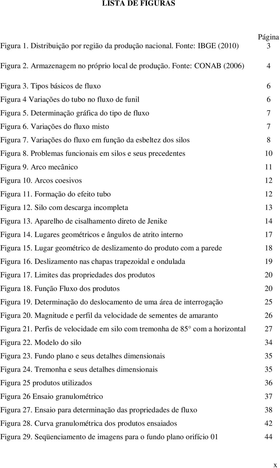 Variações do fluxo em função da esbeltez dos silos 8 Figura 8. Problemas funcionais em silos e seus precedentes 10 Figura 9. Arco mecânico 11 Figura 10. Arcos coesivos 12 Figura 11.