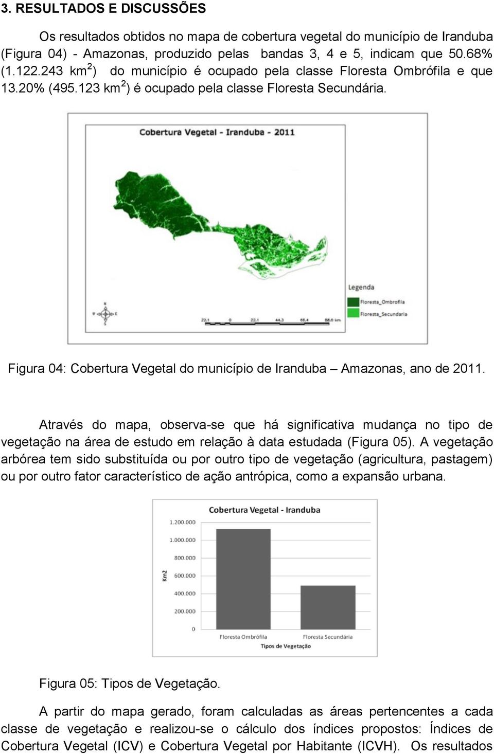 Figura 04: Cobertura Vegetal do município de Iranduba Amazonas, ano de 2011.