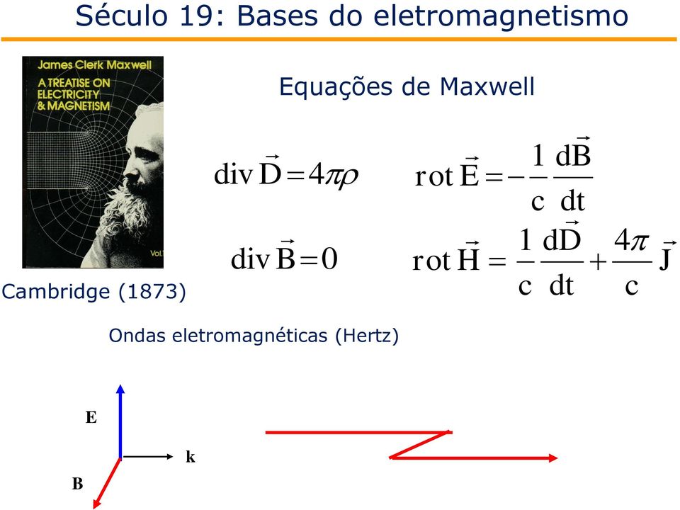 D 4 div B 0 1 db rot E c dt 1 dd rot H c