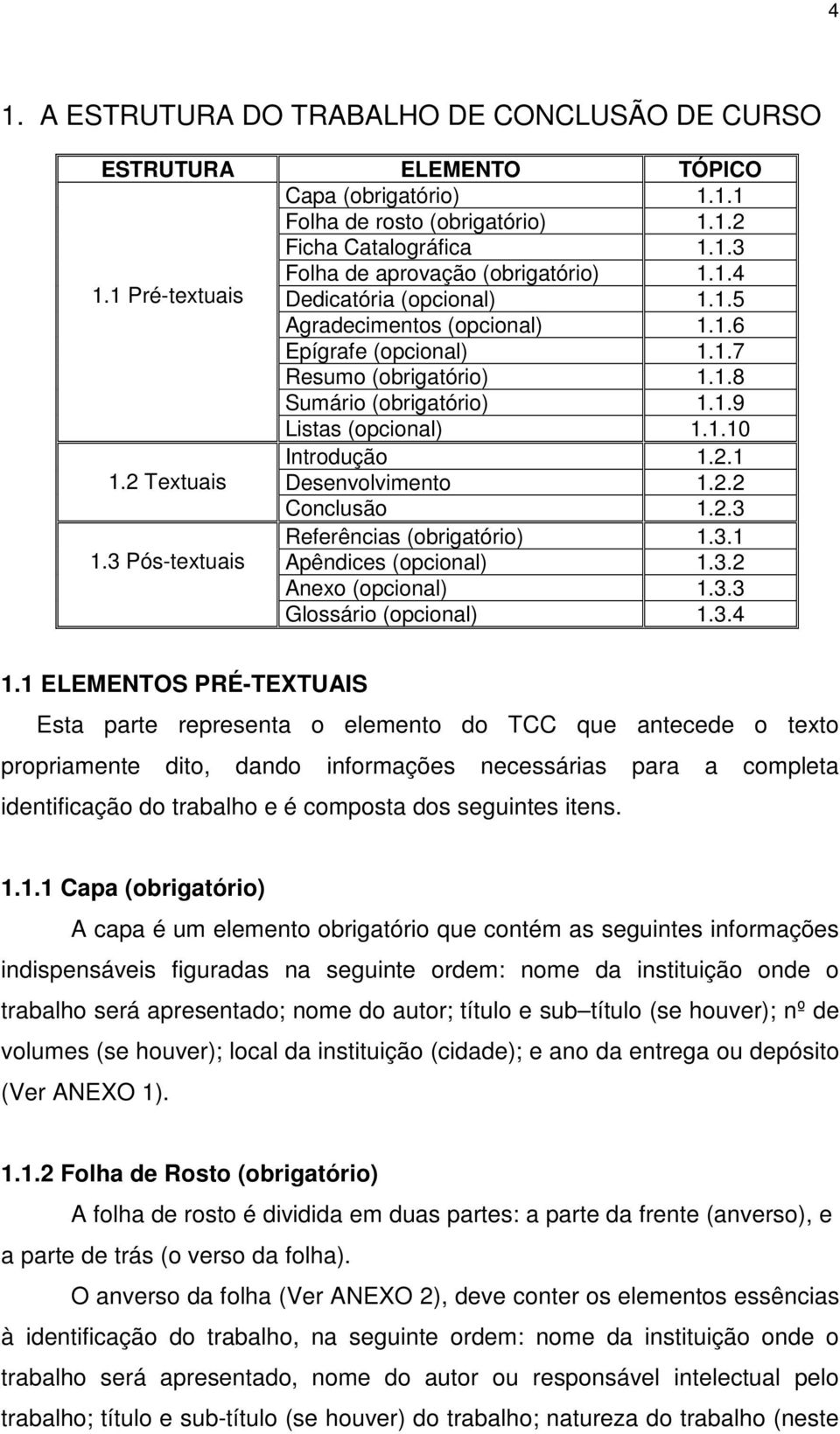 2.3 Referências (obrigatório) 1.3.1 1.3 Pós-textuais Apêndices (opcional) 1.3.2 Anexo (opcional) 1.3.3 Glossário (opcional) 1.3.4 1.