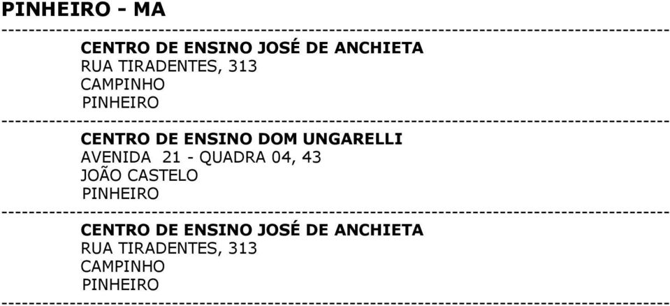 UNGARELLI AVENIDA 21 - QUADRA 04, 43 JOÃO CASTELO